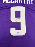 J.J. McCarthy Autographed Custom Pro Style Purple Signed Football Jersey Beckett