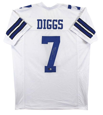 Trevon Diggs Authentic Signed White Pro Style Jersey Autographed BAS Witnessed