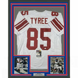 FRAMED Autographed/Signed DAVID TYREE 33x42 New York White Jersey JSA COA Auto