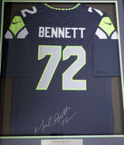 SEAHAWKS MICHAEL BENNETT AUTOGRAPHED FRAMED BLUE NIKE JERSEY MCS HOLO 107920