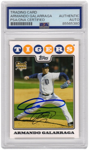 Armando Galarraga Signed Tigers 2008 Topps Update RC Baseball Card #UH153 -(PSA)
