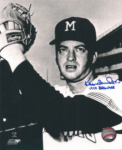 Original 1970 Brewers Pitcher KEN SANDERS Signed 8x10 Photo #1 AUTO
