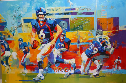 Jay Cutler, Brandon Marshall, Tony Scheffler Original Art Piece JSA COA