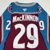 Autographed/Signed Nathan MacKinnon Avalanche Maroon Jersey Fanatics COA
