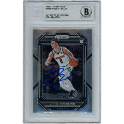 Christian Braun Autographed 2022 Prizm #223 Slabbed Trading Card Beckett 52709