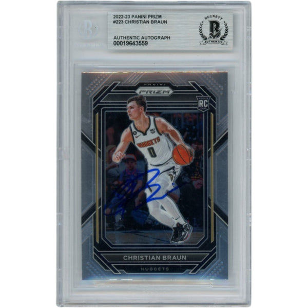 Christian Braun Autographed 2022 Prizm #223 Slabbed Trading Card Beckett 52709