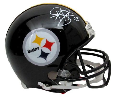 Troy Polamalu Signed Steelers Full Size Proline Black Helmet Beckett 151603