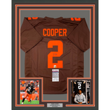 Framed Autographed/Signed Amari Cooper 33x42 Cleveland Brown Jersey JSA COA