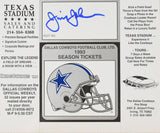 Jimmy Johnson Autographed Dallas Cowboys 1993 Season Ticket ID Card-Beckett Holo