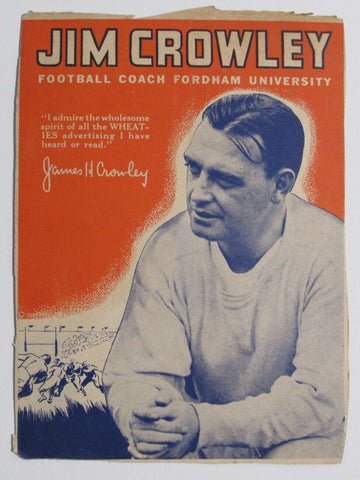 1936 Wheaties Jim Crowley Fordham University Football Coach 180324