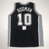 Autographed/Signed DENNIS RODMAN San Antonio Black Basketball Jersey PSA/DNA COA
