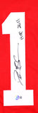 Deion Sanders Autographed Red Single Stich Pro Style Jersey w/HOF-Beckett W Holo