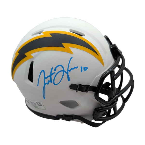 Justin Herbert Autographed Chargers Lunar Mini Helmet - FAN
