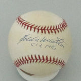 Milw Braves EDDIE MATHEWS (d) Signed NL Baseball AUTO w/ "512 HR's" - JSA