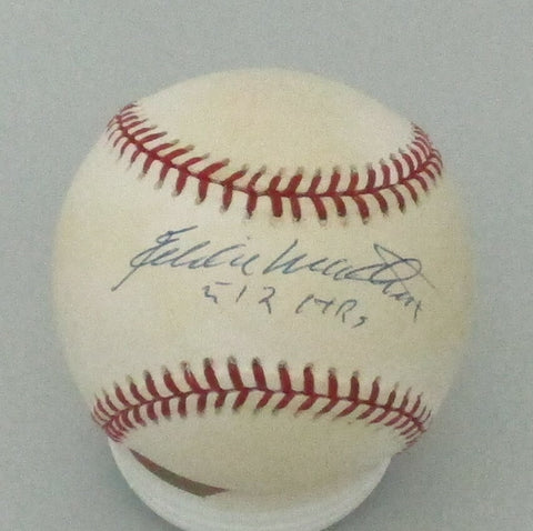 Milw Braves EDDIE MATHEWS (d) Signed NL Baseball AUTO w/ "512 HR's" - JSA
