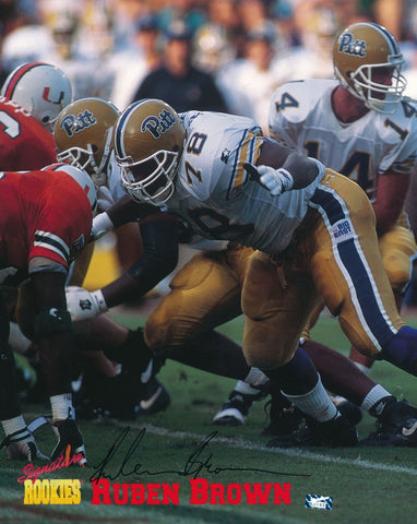 Ruben Brown Autographed Signature Rookies 71 of 3500 8x10 Photo Pitt