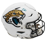 Travis Hunter Signed Jacksonville Jaguars Speed Flex Alternate White NFL Helmet