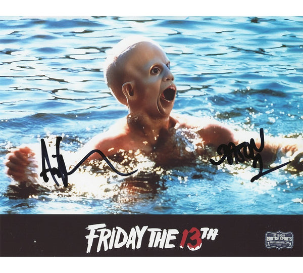 Ari Lehman Signed Friday the 13th Unframed 8x10 Emerging from Water Photo - Insc