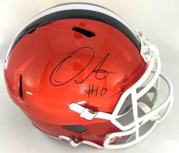 Browns QUINSON JUDKINS Signed Full Size Replica Speed Helmet AUTO - BAS