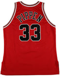 Scottie Pippen Signed Chicago Bulls Champion Authentic Basketball Jersey BAS