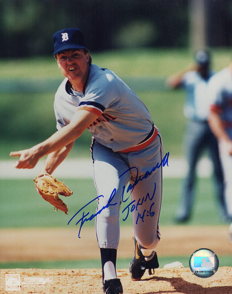 Frank Tanana Signed Tigers Pitching Grey Jersey Action 8x10 Photo - (SS COA)