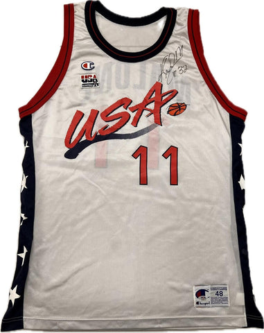 KARL MALONE signed jersey PSA/DNA Utah Jazz Team USA Autographed