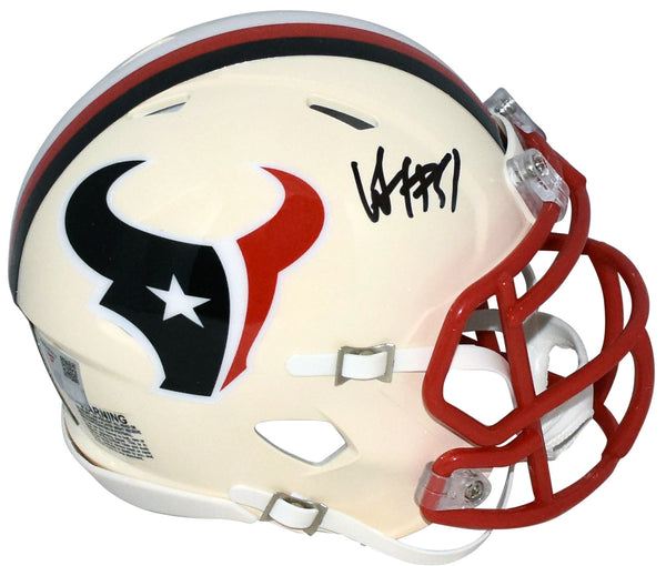 WILL ANDERSON JR AUTOGRAPHED HOUSTON TEXANS RETRO SPEED MINI HELMET FANATICS