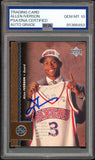 1996 Upper Deck #91 Allen Iverson RC Rookie On Card PSA/DNA Auto GEM MINT 10