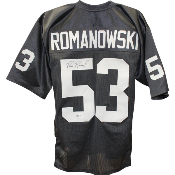 Bill Romanowski Autographed Pro Style Black XL Jersey Beckett Witness 50827
