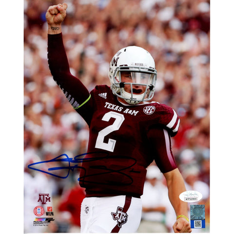Johnny Manziel Autographed Texas A&M Aggies 8x10 Photo JSA 53542