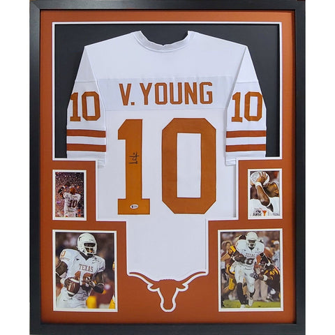 Vince Young Autographed Signed Framed Texas Longhorns Jersey BECKETT