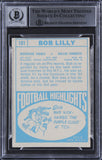 Cowboys Bob Lilly "2x Insc." Signed 1968 Topps #181 Card Auto 10! BAS Slabbed