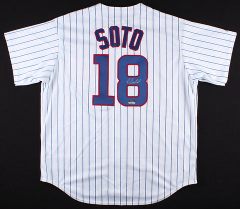 Geovany Soto Signed Cubs Jersey (Fanatics Hologram) NL Rookie of the Year (2008)