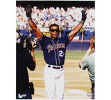 Rickey Henderson Signed San Diego Padres Unfamed 16x20 Arms Raised MLB Photo