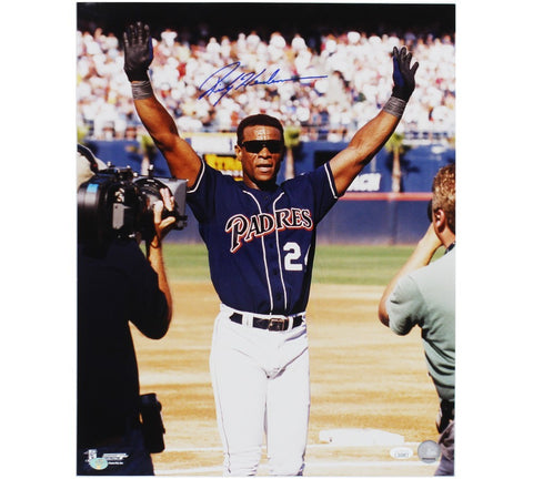 Rickey Henderson Signed San Diego Padres Unfamed 16x20 Arms Raised MLB Photo