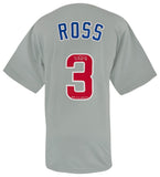 David Ross Signed Grey Custom Baseball Jersey w/2016 WS Champs - (SCHWARTZ COA)