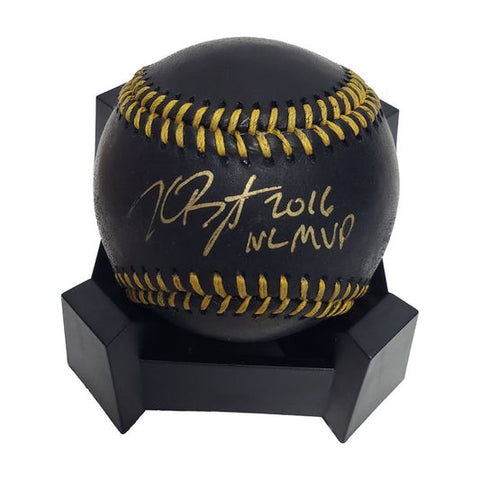 Kris Bryant Signed Black Major League Baseball w/2016 NL MVP Inscription - COA