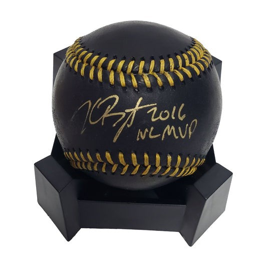 Kris Bryant Signed Black Major League Baseball w/2016 NL MVP Inscription - COA