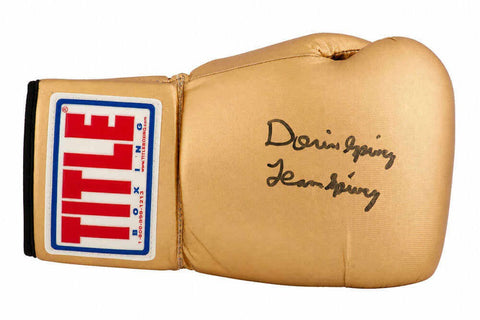 Dorin Spivey Signed Title Gold Boxing Glove w/Team Spivey -(SCHWARTZ SPORTS COA)