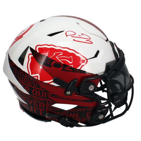 Patrick Mahomes Autographed Chiefs / Texas Tech Ripped Speed Flex Helmet Beckett
