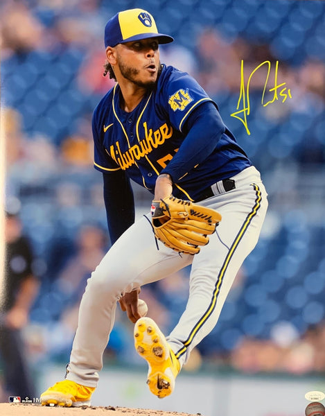 Brewers All Star Pitcher FREDDY PERALTA Signed 16x20 Photo #8 AUTO -- JSA