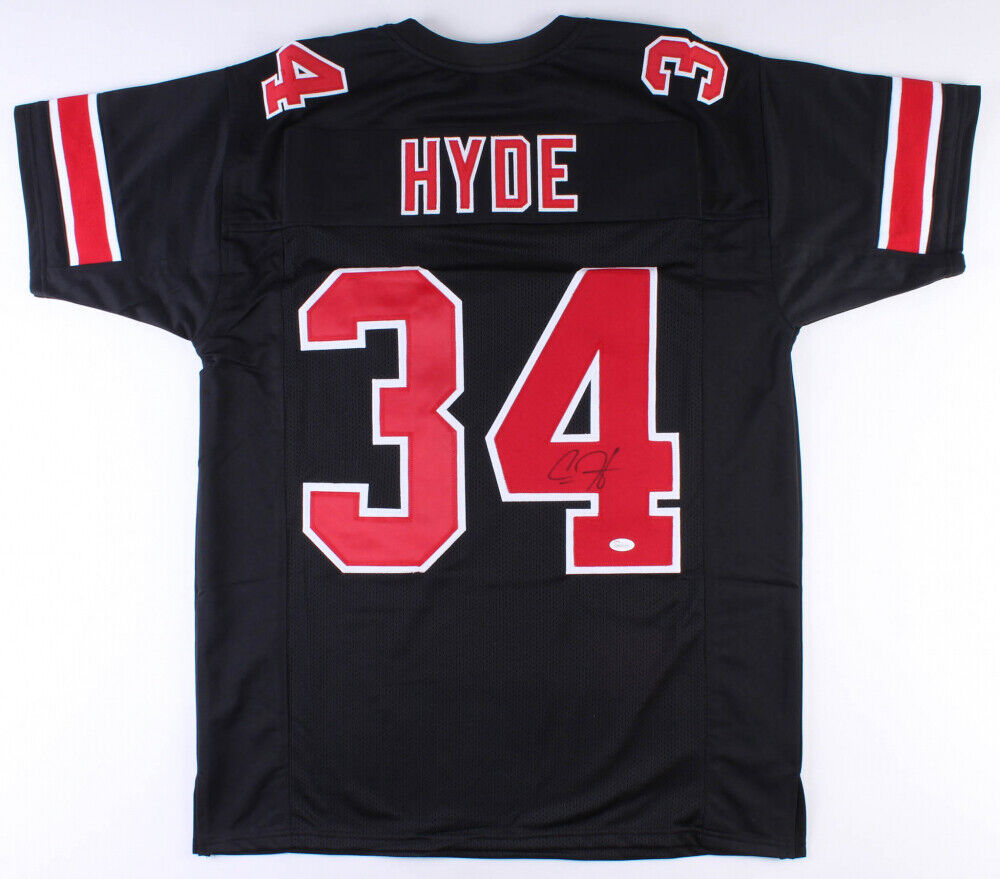 Carlos Hyde Signed Ohio State Buckeyes Black Jersey (JSA COA
