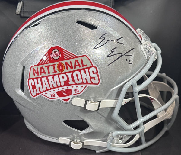 Emeka Egbuka Signed Ohio State 2024 Champion Logo Speed Rep Helmet Auto Fanatics
