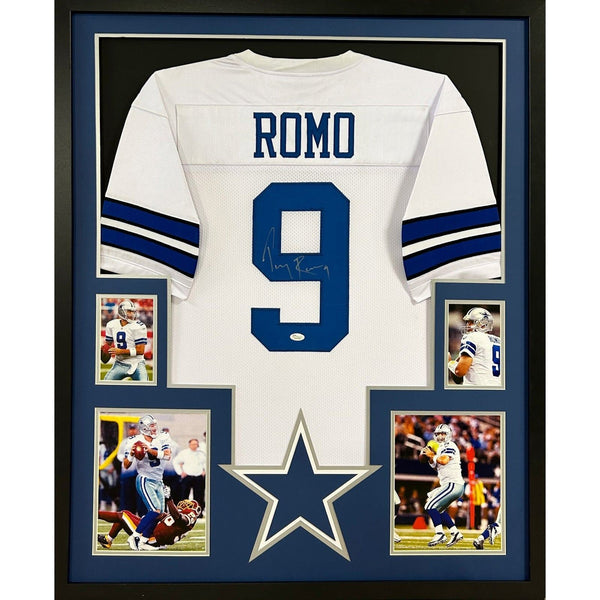 Tony Romo Autographed Signed Framed White Dallas Cowboys TR1 Jersey JSA