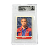 Ronaldo Nazario Signed 1996-97 Panini European Football Stars Stickers - BGS 9
