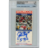 John Elway Autographed Denver Broncos 11/18/1984 Ticket Stub 5 TDs Beckett 48166