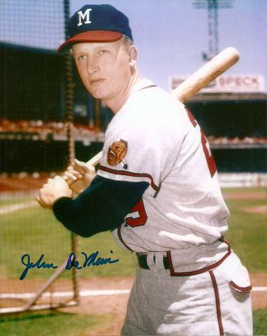 Milwaukee Braves JOHN DeMERIT Signed 8x10 Photo #1 AUTO-1957 World Series Champ