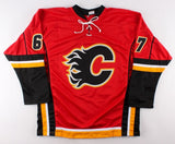 Michael Frolik Signed Flames Jersey (Beckett) Ex Blackhawks Stanley Cup Winner