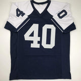 Autographed/Signed Bill Bates Dallas Thanksgiving Day Football Jersey PSA/DNA CO