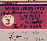 Johnny Bench Tony Perez Signed Cincinnati Red Signed 75 World Series Mega Ticket